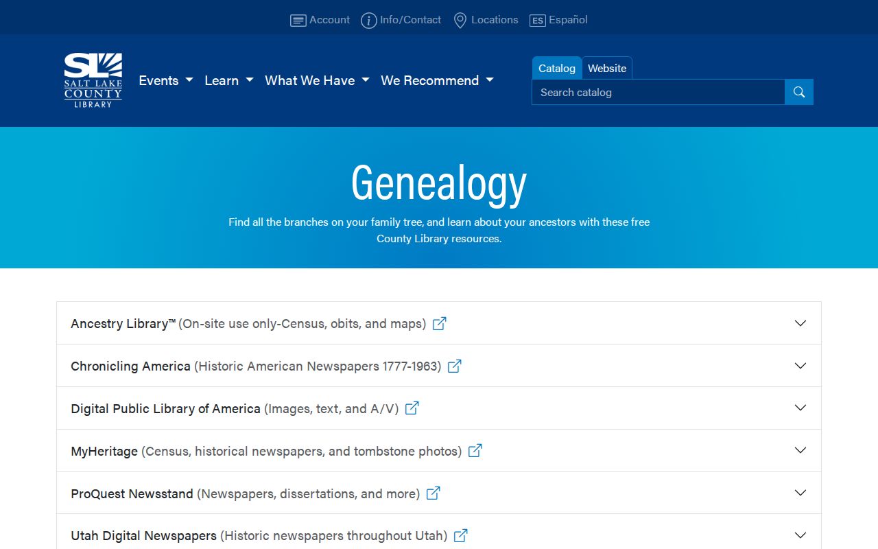 Salt Lake County Library genealogy resources for West Valley City history