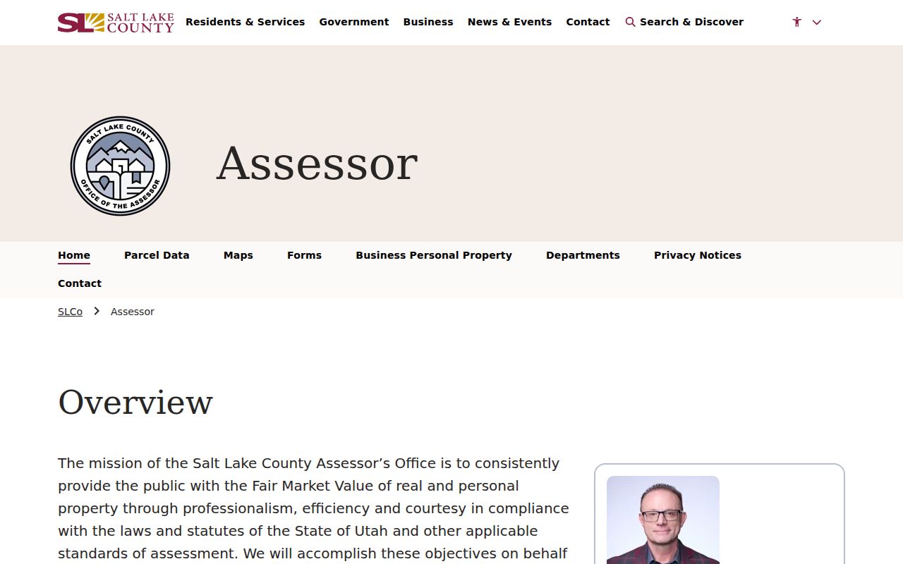 Salt Lake County Assessor address and parcel search controls